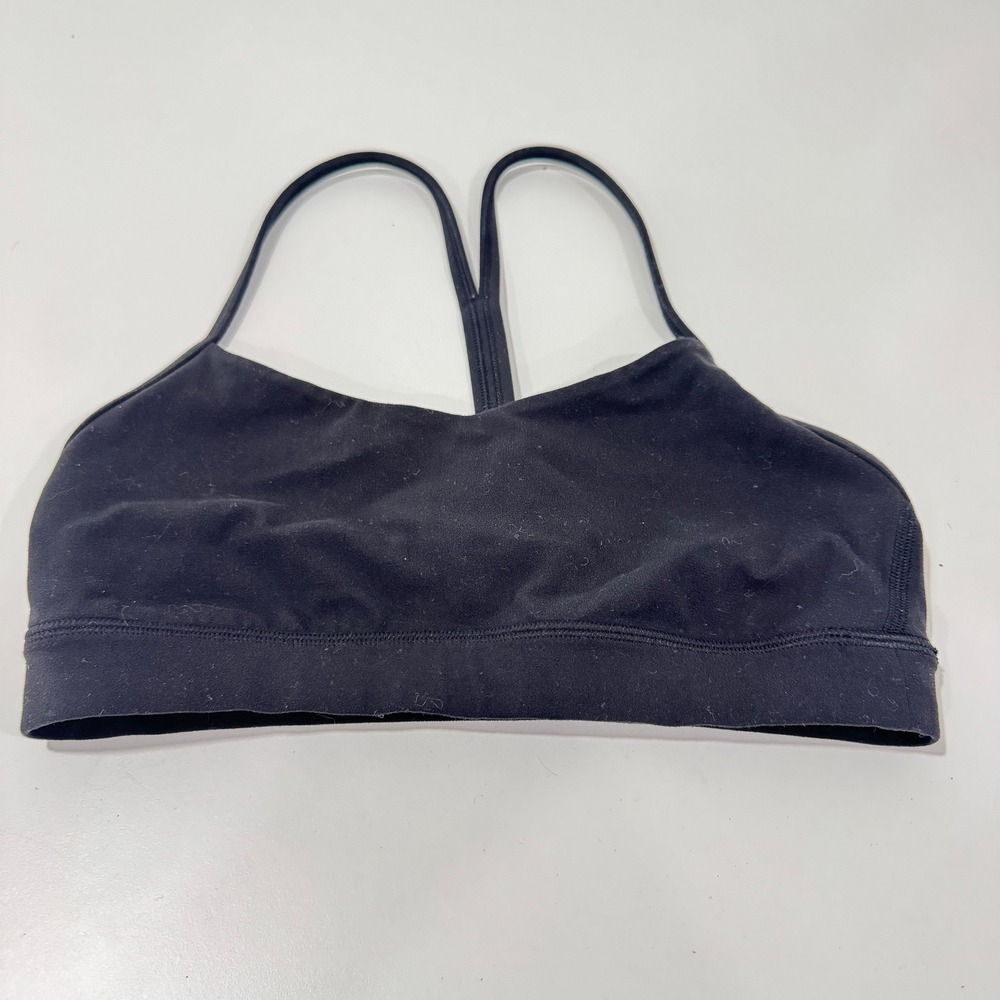 Lululemon Black Everyday Yoga Sports Bra Womens Size 4‎ Workout Fitness Top